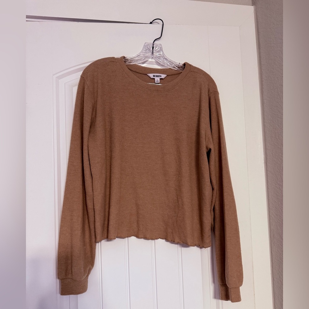 BB Dakota Brown Long Sleeve Top